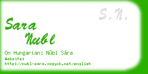 sara nubl business card