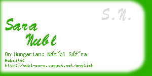 sara nubl business card